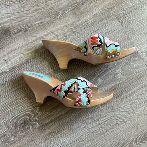 Emilio Pucci Wooden Clog Sandals